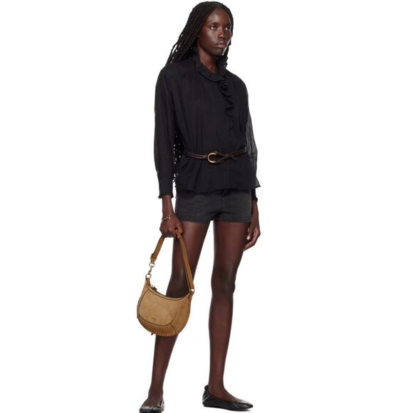 ISABEL MARANT JOVANY FADED BLACK SHORTS SIZE 36 US Sz 6 MADE IN MOROCCO NEW $400 - Picture 2 of 16